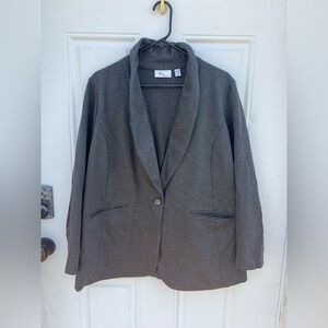 Susan Graver plus size Tailored Gray Blazer stretch comfort